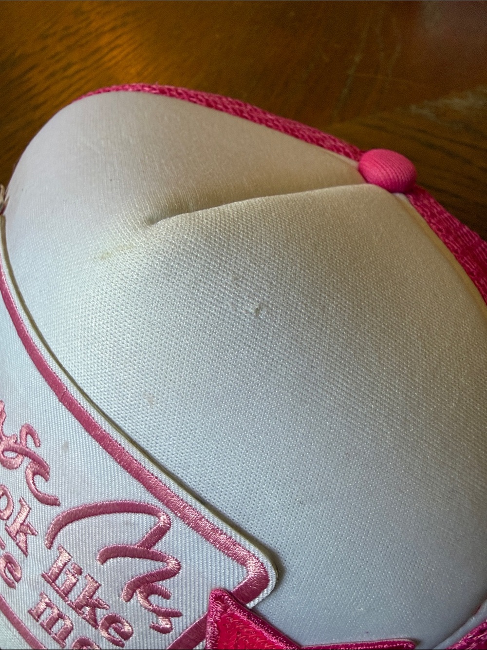 Pink 'Main Character' Trucker Hat with Cherries “You look like you ❤️ me” - Picture 3 of 5